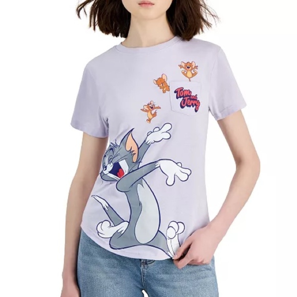 Tom and Jerry Graphic Pocket T-Shirt Size XS